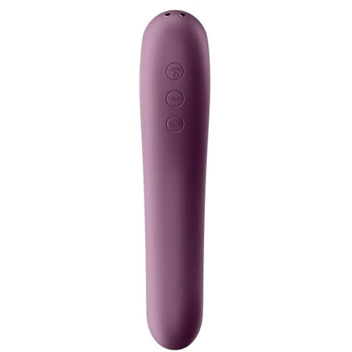 Вакуумный стимулятор с вибрацией Satisfyer Dual Kiss Wine Red