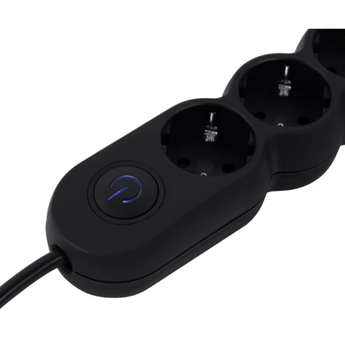 Сетевой фильтр 2E 3 розетки, 3 м, Black (2E-U03VES3MBK): Количество USB портов, шт Нет