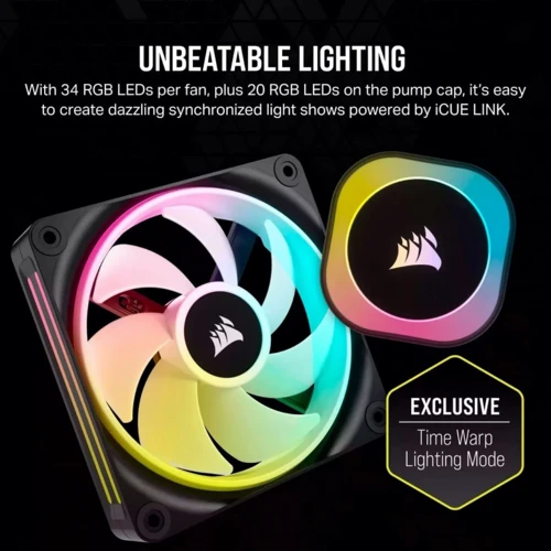 Кулер Corsair iCUE Link H150i RGB AIO Liquid CPU Cooler Black (CW-9061003-WW): Кількість вентиляторів, шт 3