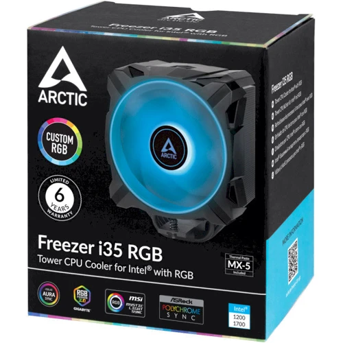 Кулер Arctic Freezer i35 RGB (ACFRE00096A): Количество вентиляторов, шт 1