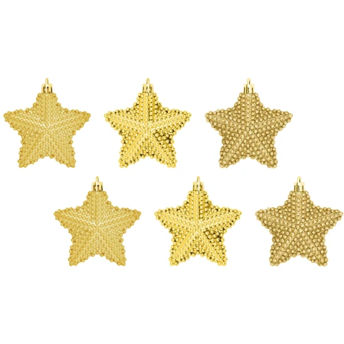 

Елочные украшения Звезды House of Seasons комплект 6 шт, золотые