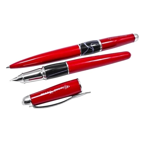 Набір ручок Gianni Terra кулькова та перова RED WITH BLACK HH9030/B-F(red): Виробник Gianni Terra