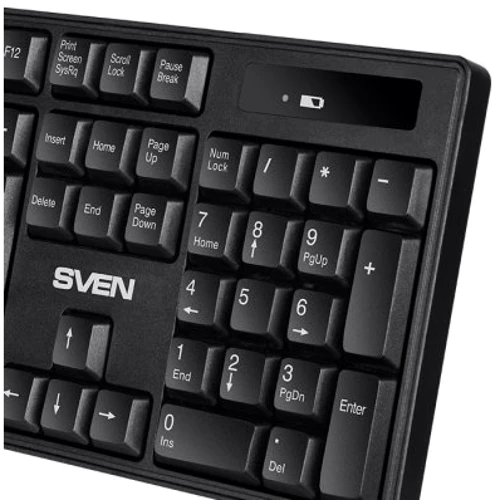 Клавиатура SVEN KB-C2100W Black (00600212): Количество клавиш 104