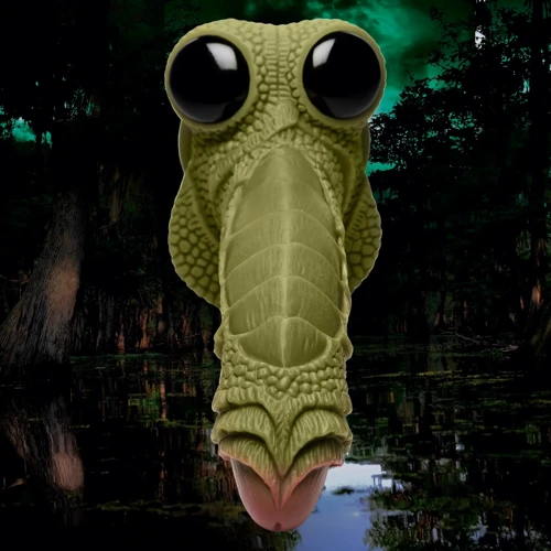 Фантазийный фаллоимитатор Creature Cocks Swamp Monster Green Scaly Silicone Dildo