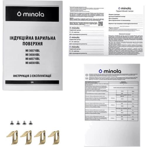 Варочная поверхность Minola MI 6037 KBL: Тип нагревательного элемента электрической поверхности Индукционный
