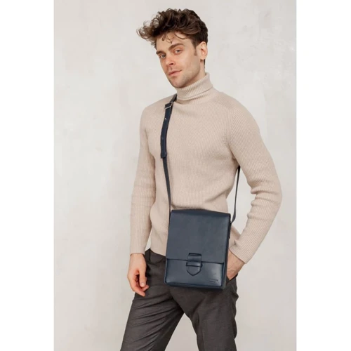 Мужская сумка планшет BlankNote синяя (BN-BAG-18-navy-blue): Пол Мужской