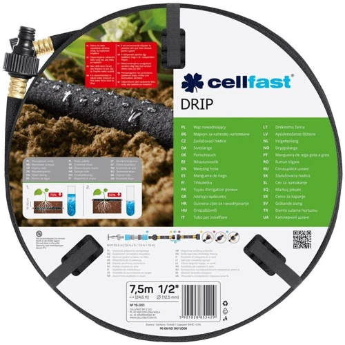 Шланг Cellfast садовый сочащийся 19-001 (DRIP 1/2" 7.5 м)
