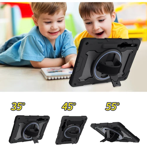 Аксесуар для планшетних ПК BeCover Stand Case Horizontal Handle Black для Samsung X810 Galaxy Tab S9 Plus / S9 FE Plus SM-X610/SM-X616B (712917)