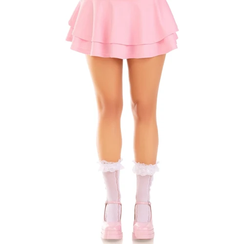 Носочки ажурные с рюшами Leg Avenue Mini Bow Lace Anklet White