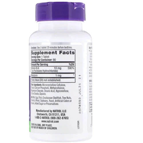 Natrol Melatonin, Time Release, 1 mg, 90 Tablets (NTL-00467): Форма випуску таблетки