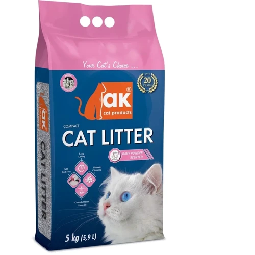 Наполнитель Akcat Compact cat litter бентонитовый детская присыпка 5кг 5.9л (AKMN009): Вид Глиняный