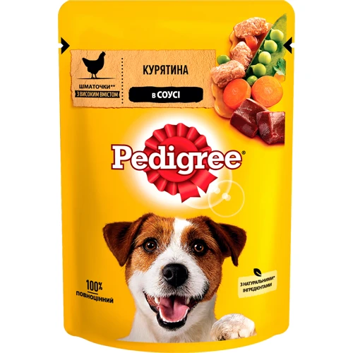 Влажный корм Pedigree для взрослых собак Курица и овощи в соусе 24х100г (5900951017322): Тип Влажный корм