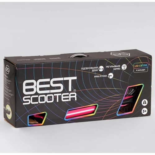 Самокат алюминиевый Best Scooter розовый (J-1599): Конструкция рамы цельная