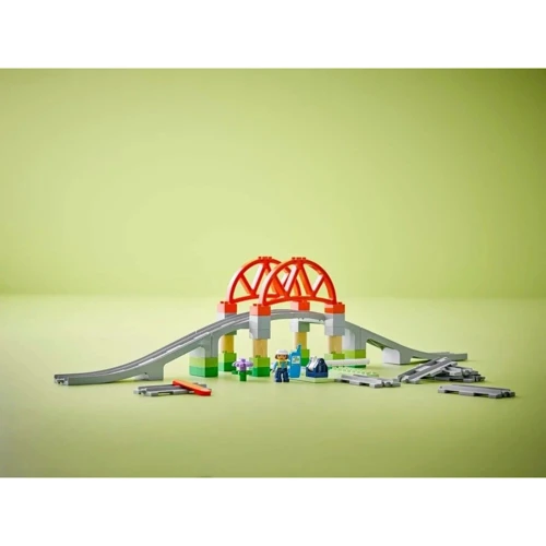 Конструктор LEGO DUPLO Дополнительный набор. Железнодорожный мост и пути 42 детали (10426) фото 6