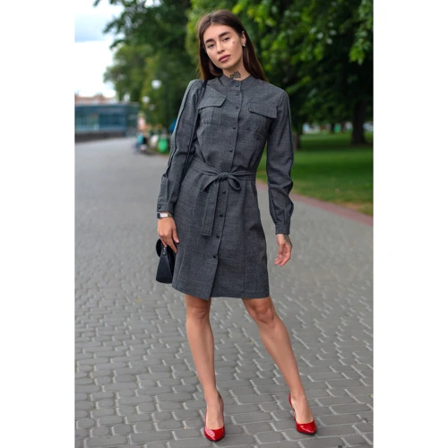 Платье FLFashion Хоо ХПХ 3257 44 графитовое повседневное до середины бедра: Вид Повседневные платья