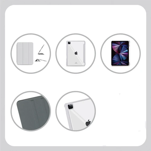 Аксесуар для iPad BeCover Magnetic 360 Rotating with Pencil mount Gray for iPad 10.9 (2022 / 2024) / iPad 11 2025 (708505): Особливості Стильний дизайн, Зручно тримати в руці, Стильний зовнішній вигляд, Приємний на дотик, відділення для стілусу, Надійний захист від подряпин і забруднень