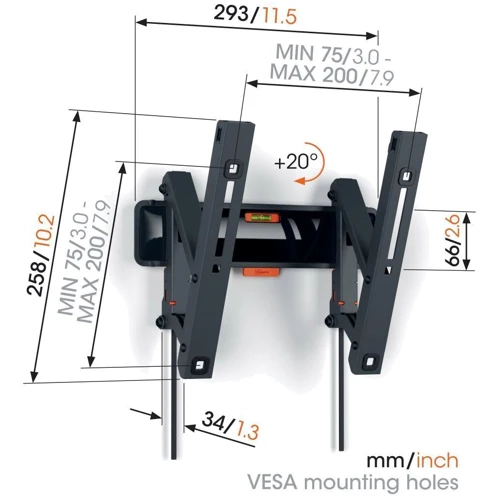 Кронштейн для ТВ Vogels TVM 3213: Совместимость 19-43"