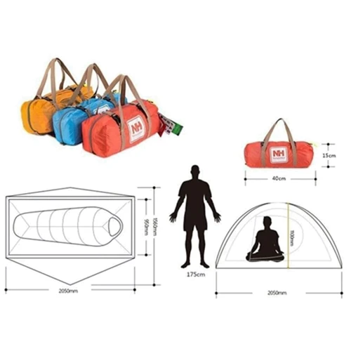 Палатка Naturehike Cycling 1 NH18A095-D, 210T, голубая (6927595701812): Количество мест 1