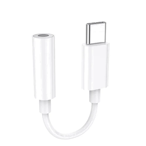 Кабель Hoco Adapter Type-C to 3.5mm LS35 Female 8cm White