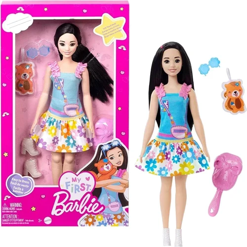 Лялька Barbie Моя перша Barbie брюнетка з білочкою 34 см (HLL22)