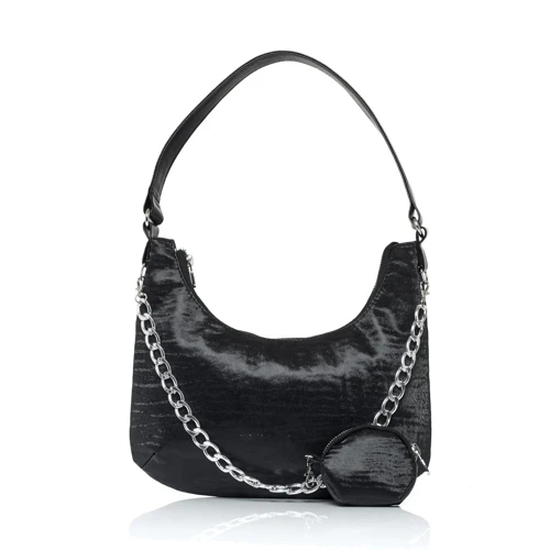 Женская сумка хобо Sambag black черная (91103072)
