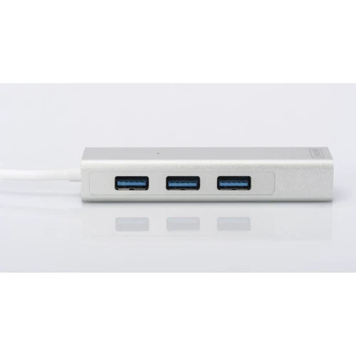 Адаптер Digitus Adapter USB 3.0 to 3xUSB 3.0+Ethernet HUB (DA-70250-1): Колір білий