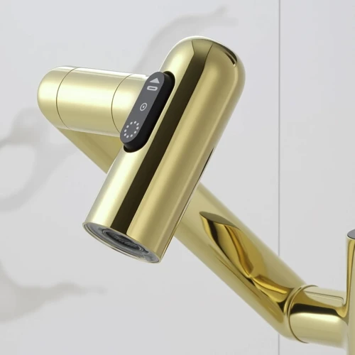 Смеситель для раковины Lefton Single-Hole Rotatable Faucet with Temperature Display-BF2204 Polished Gold: Длина излива, см 17.9