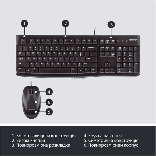 Комплект дротовий Logitech MK120 Desktop UA (920-002562): Тип сенсора оптический
