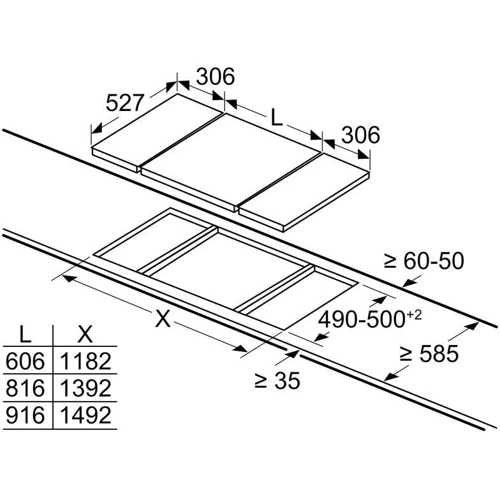 Варочная поверхность электрическая Bosch PKF375FP1E: Расположение панели фронтальное