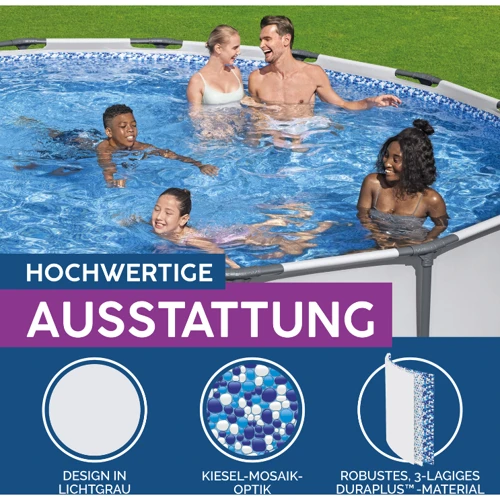 Бассейн Bestway круглый 457-107 см (56488) (фильтр-насос, лестница, чехол) фото 5