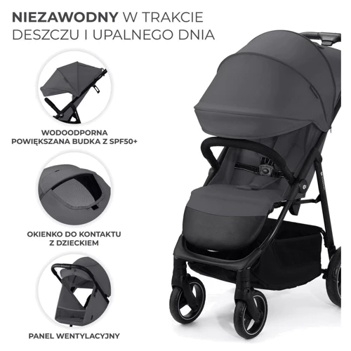 Прогулянковий візочок Kinderkraft TRIG 3 Grey (Hnrt_4734): Матеріал коліс полиуретан