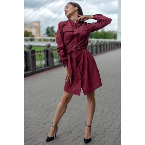 Платье FLFashion Хоо ХПХ 3256 48 бордовое повседневное до середины бедра: Вид Повседневные платья