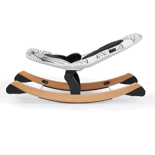 Шезлонг-качалка Kinderkraft Finio Black/White (KKBFINOBLK0000): Дополнительные удобства регулируемая спинка, ремни безопасности, съемный чехол