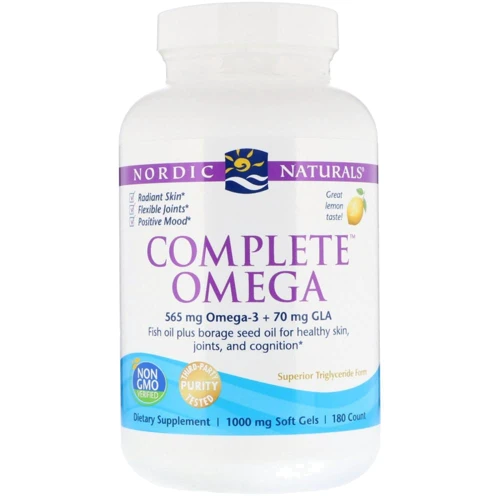 Nordic Naturals Complete Omega 1000 mg 180 Soft Gels Lemon Омега 3-6-9 вкус лимон