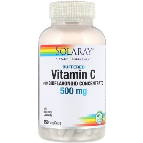 Solaray Vitamin C with Bioflavonoid Concentrate 500 mg / 100 mg Вітамін С і біофлавоноідний концентрат 250 вегетаріанських капсул