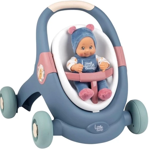 Ходунки коляска Smoby Little для прогулок с пупсом 3 в 1 (140308)