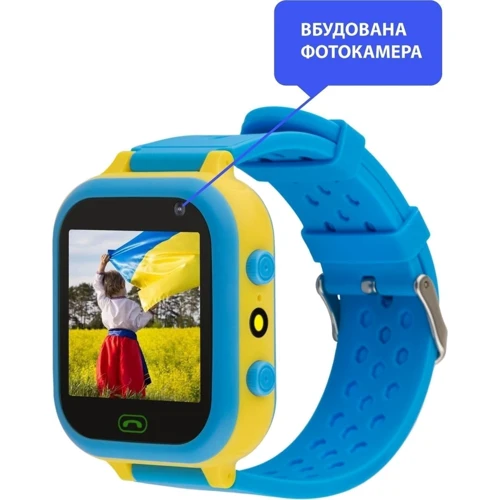 Смарт-годинник AmiGo GO009 Camera+LED WIFI Blue Yellow: Час роботи 2 дня