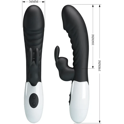 Вібромасажер для стимуляції точки G та клітора LYBAILE Pretty Love Naughty Bunny Black (BW-500071-A3)