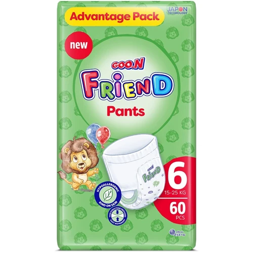 Трусики-подгузки GOO.N Friend для детей 15-25 кг размер 6 унисекс 60 шт (F1010117-006)