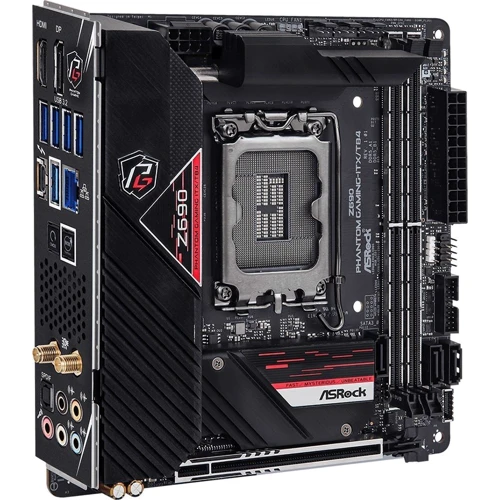 ASRock Z690 PHANTOM GAMING-ITX/TB4: Разъемы на задней панели Thunderbolt, USB 3.2 Gen 2, USB 3.2 Gen 1, HDMI, DisplayPort, Ethernet RJ-45