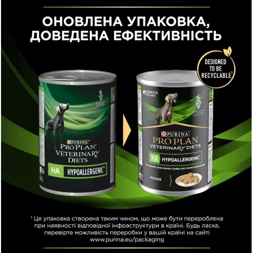 Влажный корм Pro Plan Veterinary Diets Dog HA Hypoallergenic 400 г (7613036689427): Класс Супер премиум