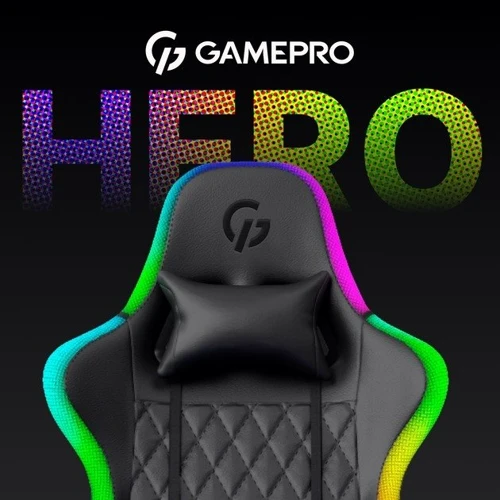 Кресло для геймеров Gamepro Hero RGB Black (GC700) фото 15