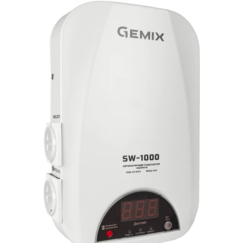 Стабилизатор напряжения Gemix SW-1000: Мощность, ВА 1000