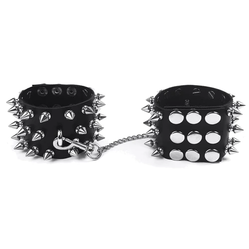 Наручники с шипами Art of Sex - Rose Spiked Leather Handcuffs