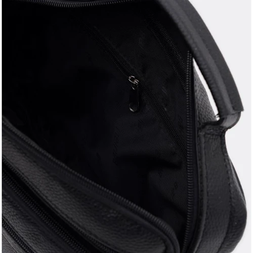 Мужская сумка через плечо Borsa Leather черная (K1090bl-black): Фактура Зернистая, Матовая