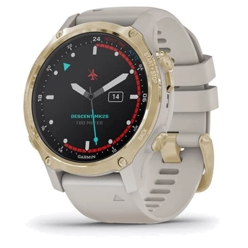 Смарт-годинник Garmin Descent Mk2S Light Gold with Light Sand Silicone Band (010-02403-01)