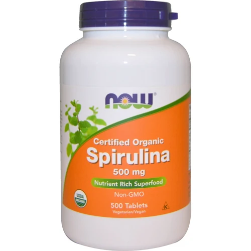 NOW Foods Organic SPIRULINA 500 mg 500 TABS Спирулина