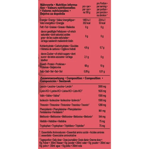 Аминокислота для спорта IronMaxx 100% EAAs Zero 500 g /33 servings/ Watermelon: Тип EAA