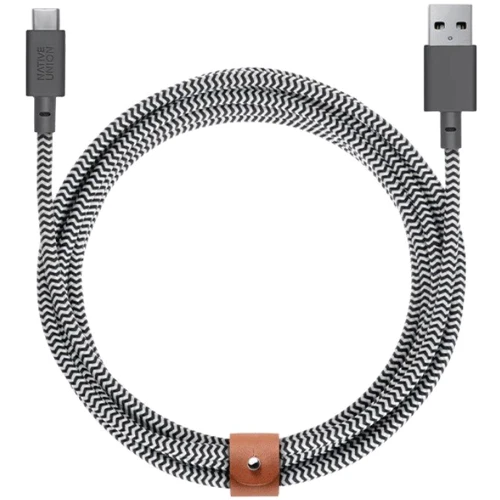 Кабель Native Union Belt USB Cable to USB-C 1,2m Zebra (BELT-AC-ZEB-NP)