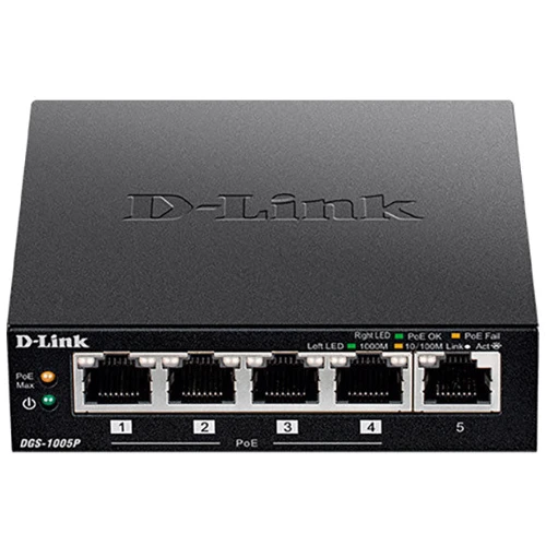 Мережевий комутатор D-Link DGS-1005P/E: Порти комбинированный